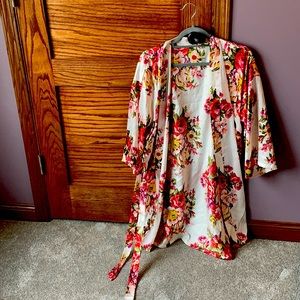 Silky flowered robe